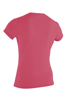 Lightweight Soft Ladies Short Sleeve Rash Guard Pink Or Customized Color supplier